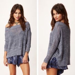 Free People These Days Open Knit Pullover
